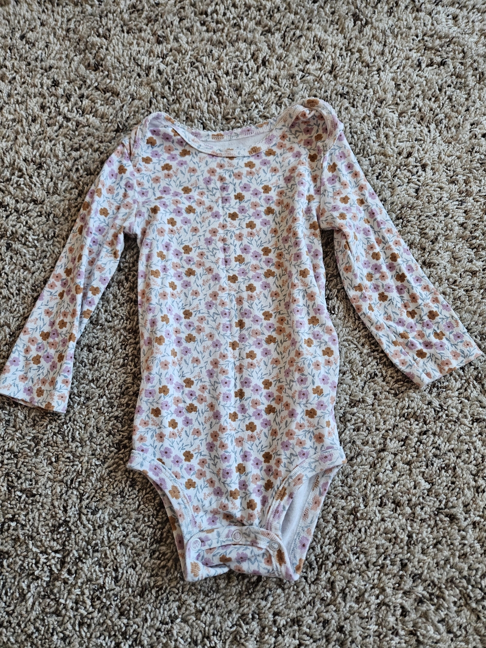 Carter's Long-Sleeve Floral One-Piece Bodysuit